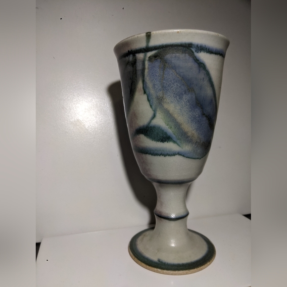 ROBIN HOPPER POTTERY GOBLET WINE GLASS CHOSIN POTTERY CANADA MADE - Picture 5 of 16